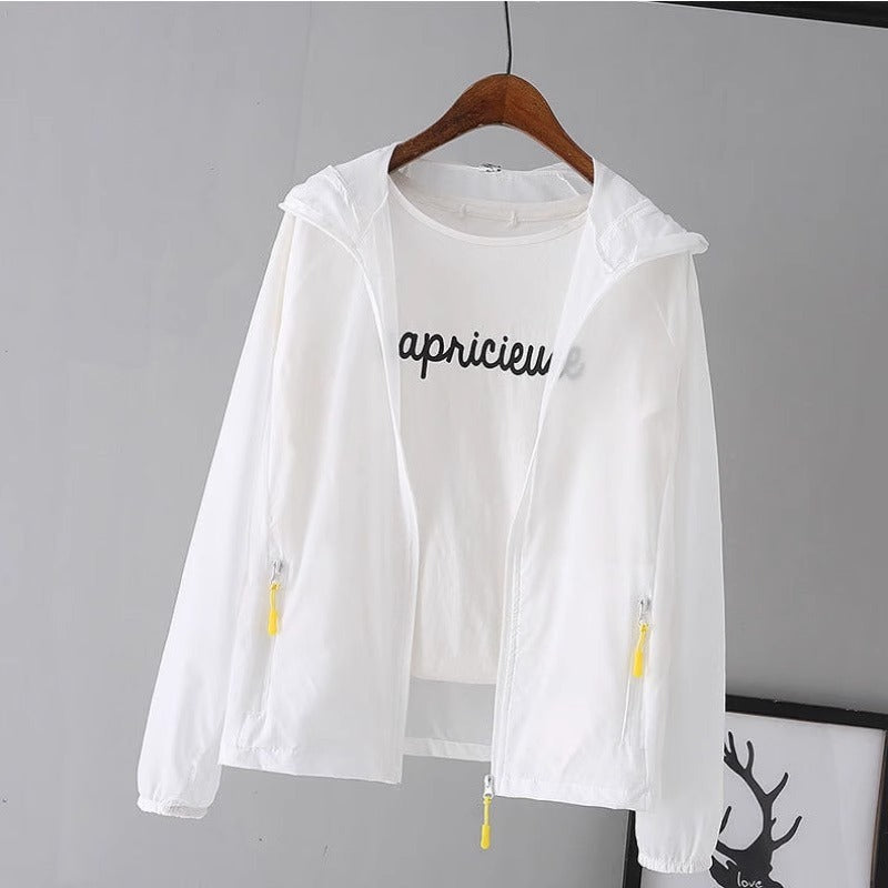 Lightweight Women’s Sun Protection Short Coat with Hood
