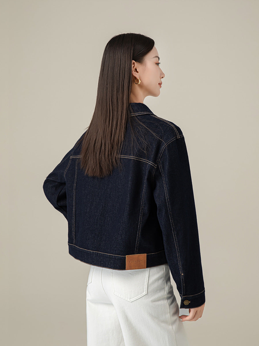 Women's Anti Fade Denim Jacket with Printed Lining