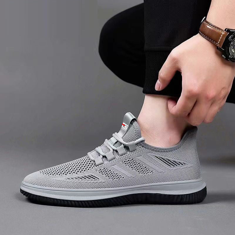 Men's Breathable Flyknit Mesh Casual Work Sneakers