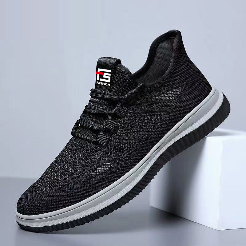 Men's Breathable Flyknit Mesh Casual Work Sneakers