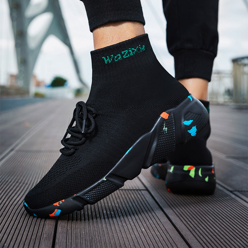 Men's Flyknit Sock Sneakers with Breathable Running Design