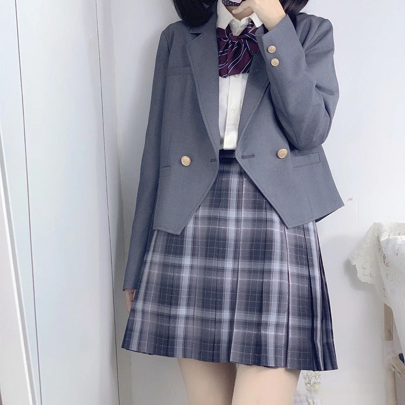 Women's Slim Fit V-Neck Cropped Blazer with Button Closure
