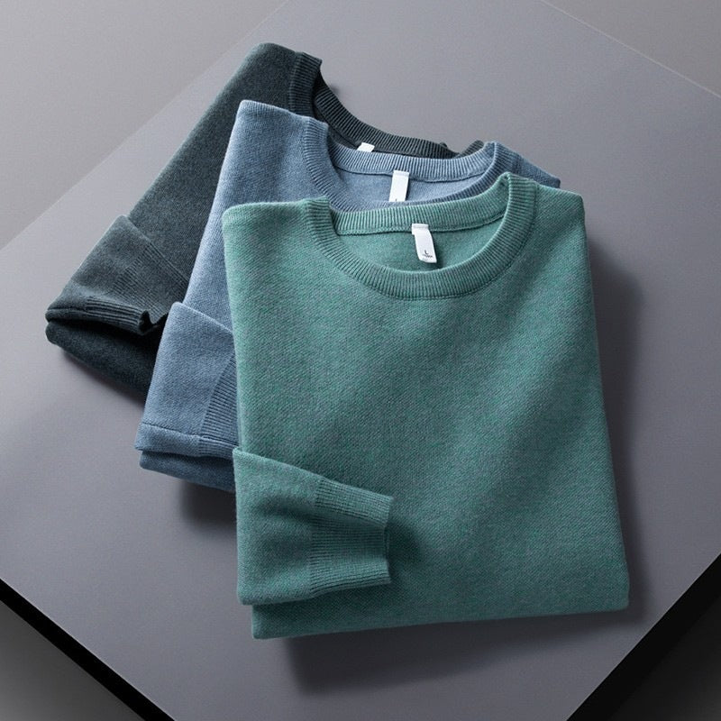 Men's Slim Fit Crew Neck Knit Sweater for Everyday Wear