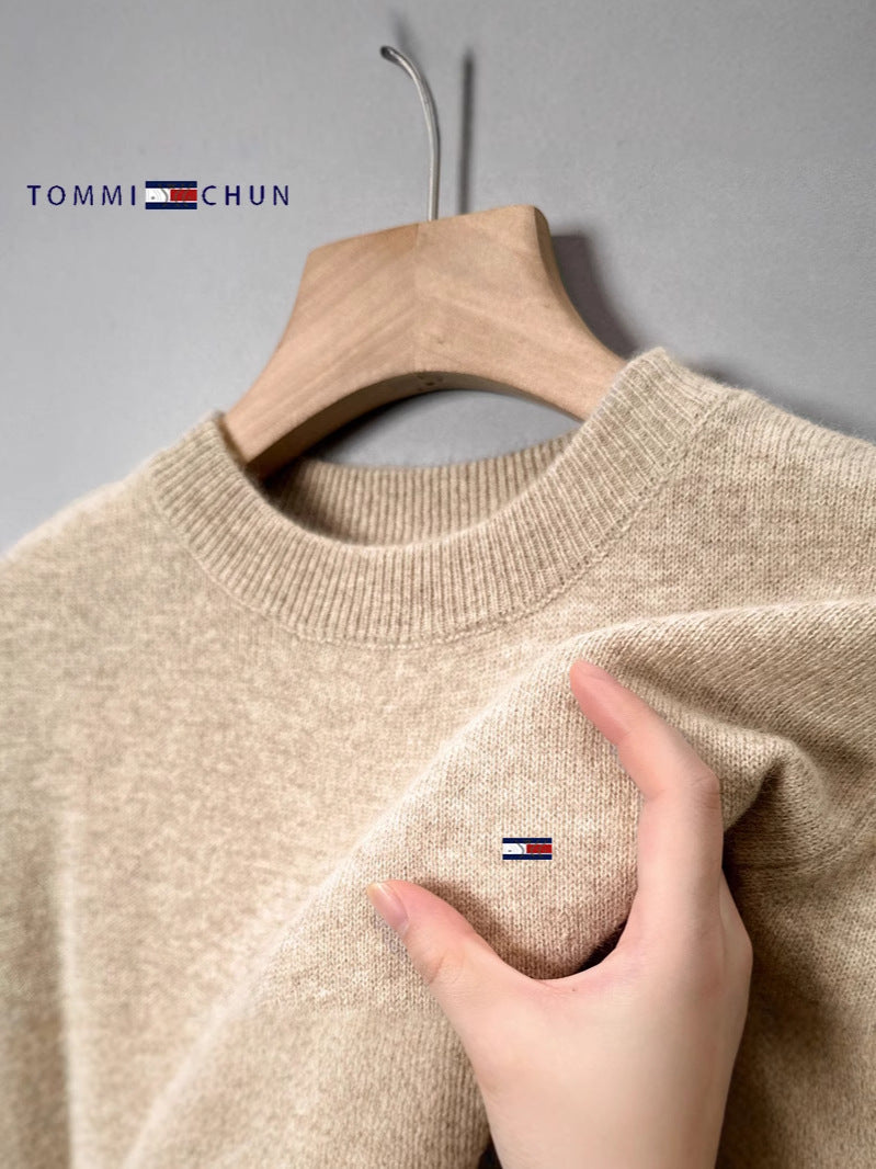 Men's Cashmere Blend Crew Neck Knit Sweater