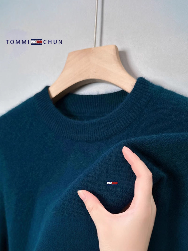 Men's Cashmere Blend Crew Neck Knit Sweater