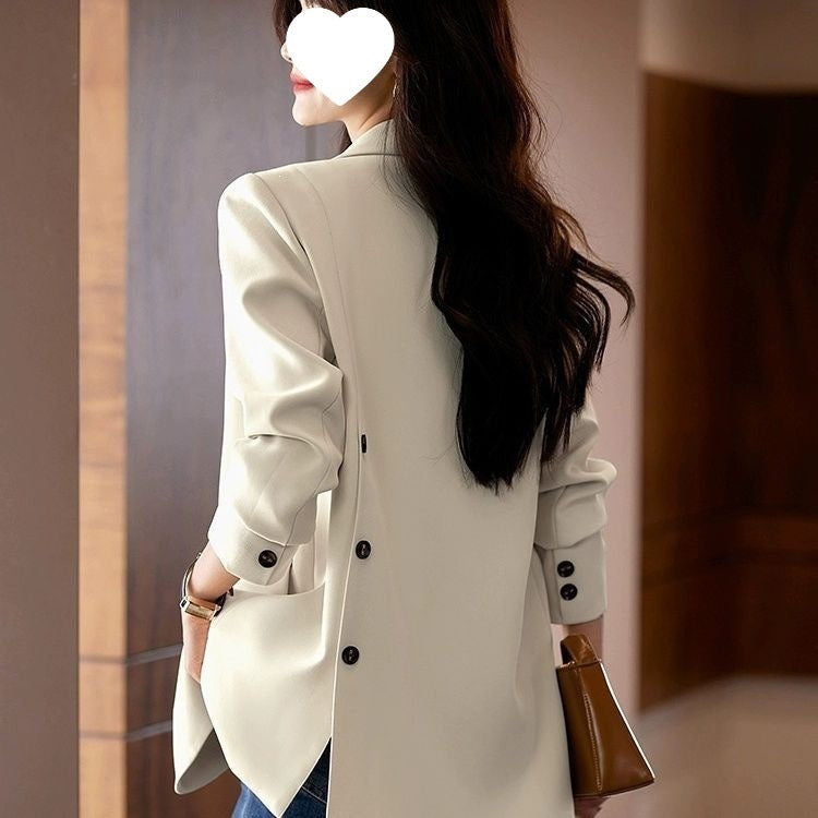 Women's One-Button Textured Blazer for Office and Casual Wear