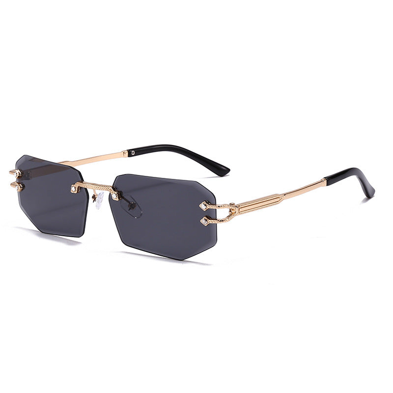 New Rimless Polygonal Edge-Cut Sunglasses for Men