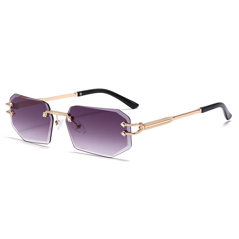 New Rimless Polygonal Edge-Cut Sunglasses for Men