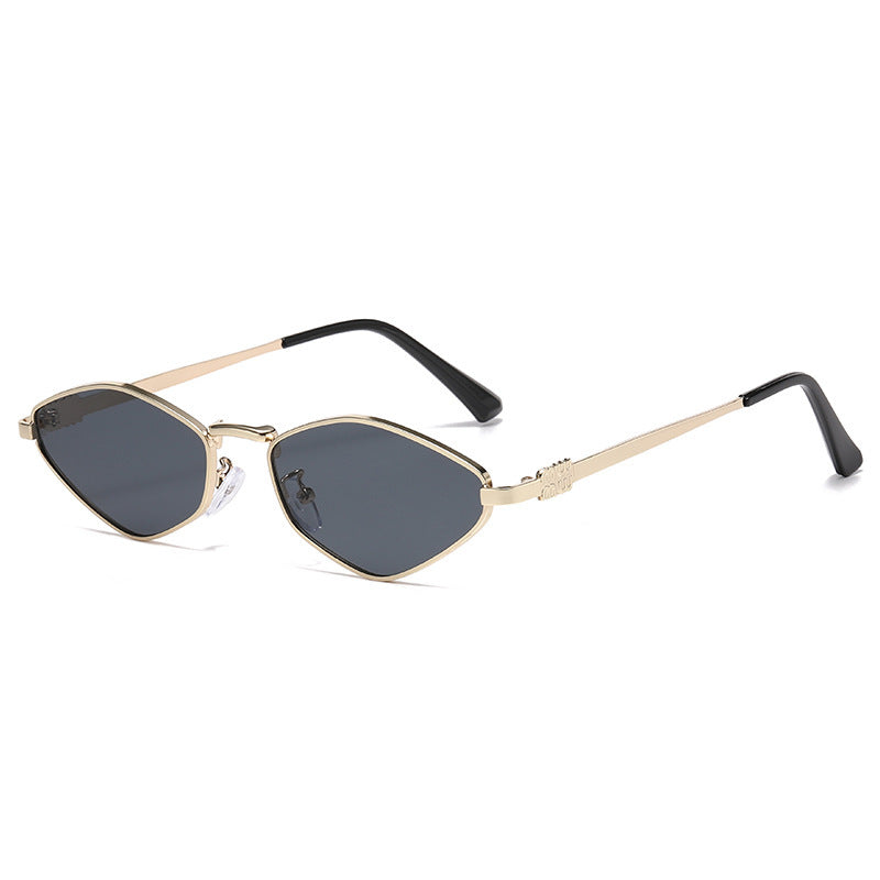 Fashion Metal Half-Frame Rhombus Sunglasses for Men