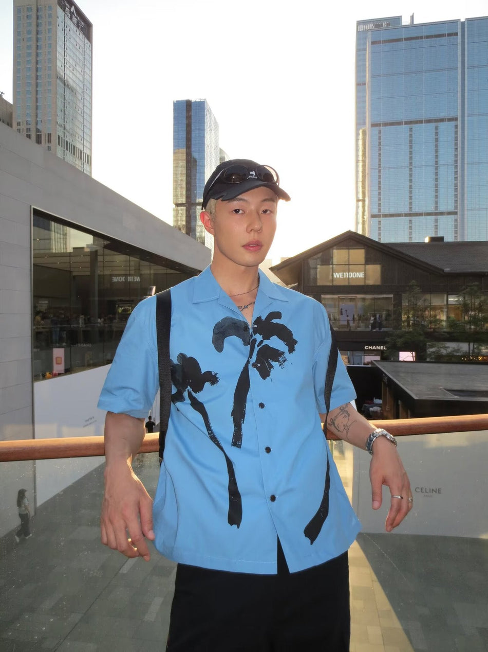 Men's Printed Cuban Collar Resort Shirt