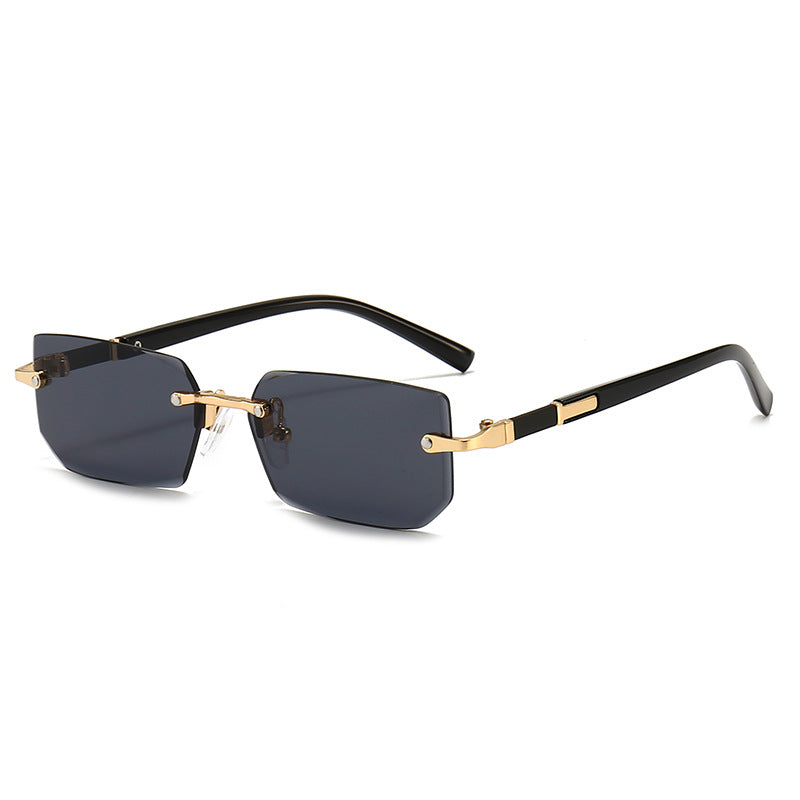 Rimless Cut-Edge Jelly Color Fashion Sunglasses for Men