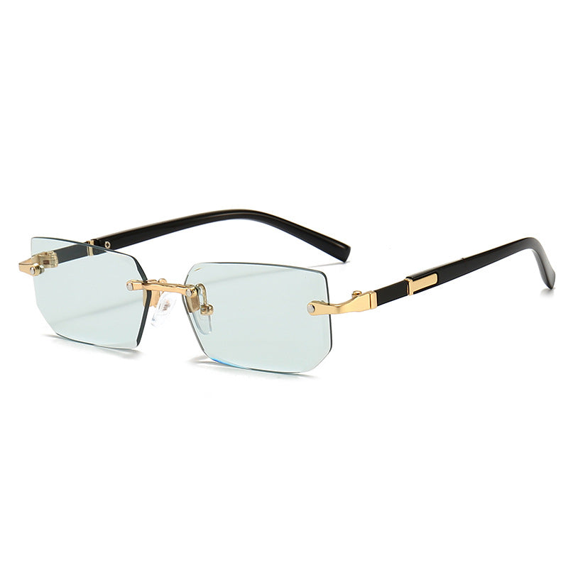 Rimless Cut-Edge Jelly Color Fashion Sunglasses for Men