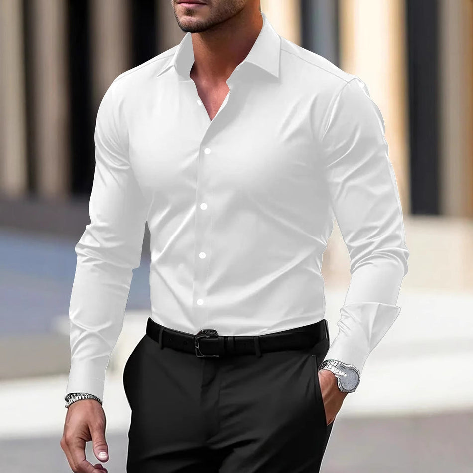 Men's Slim Fit Long Sleeve Business Dress Shirt