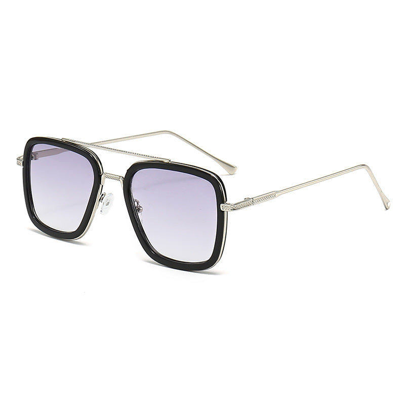 Square Frame Fashion Sunglasses for Men with Modern Shield Design