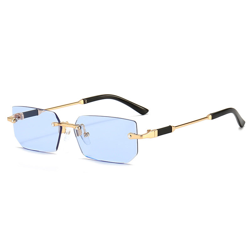 Rimless Cut-Edge Jelly Color Sunglasses for Men