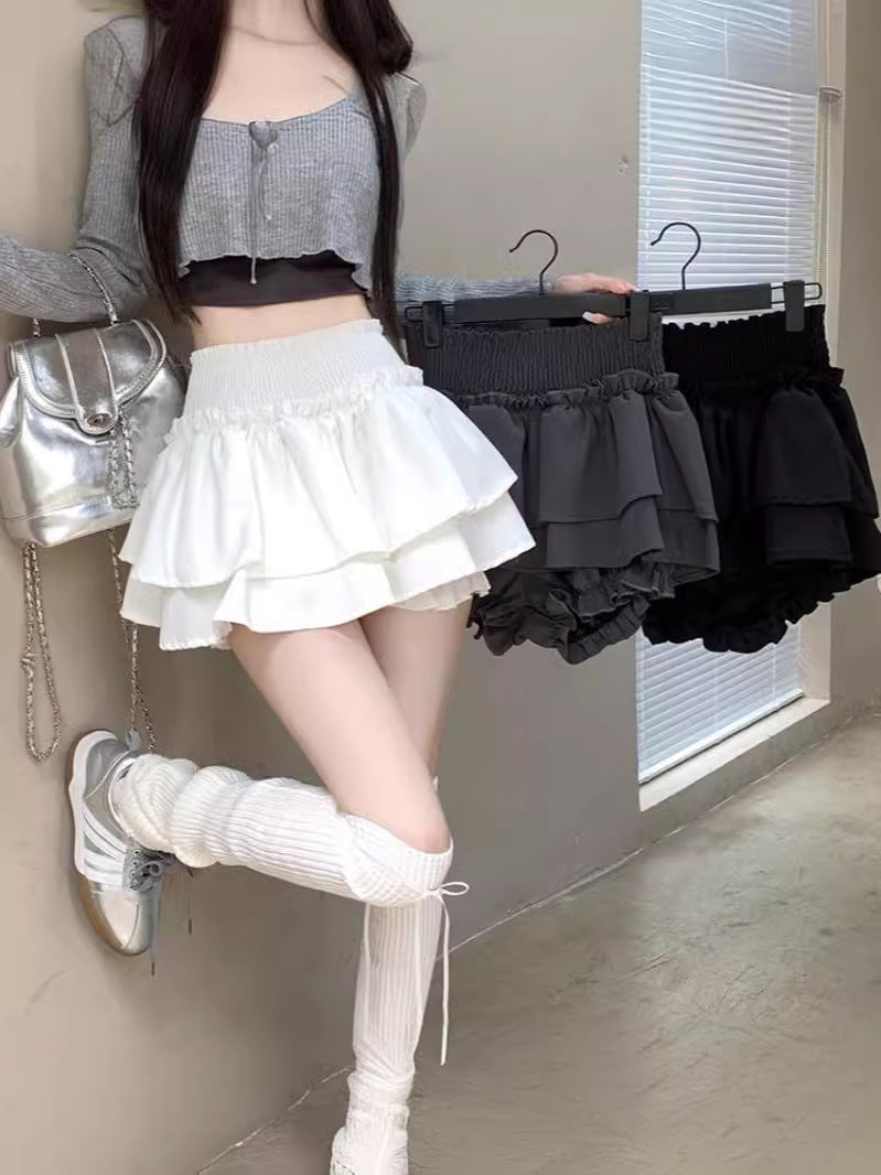 Women's High-Waisted Ballet Style Tiered A-Line Mini Skirt