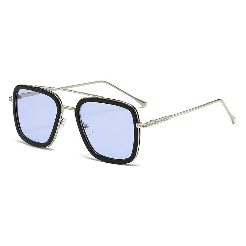 Large Square Fashion Sunglasses for Men with Hero-Inspired Design
