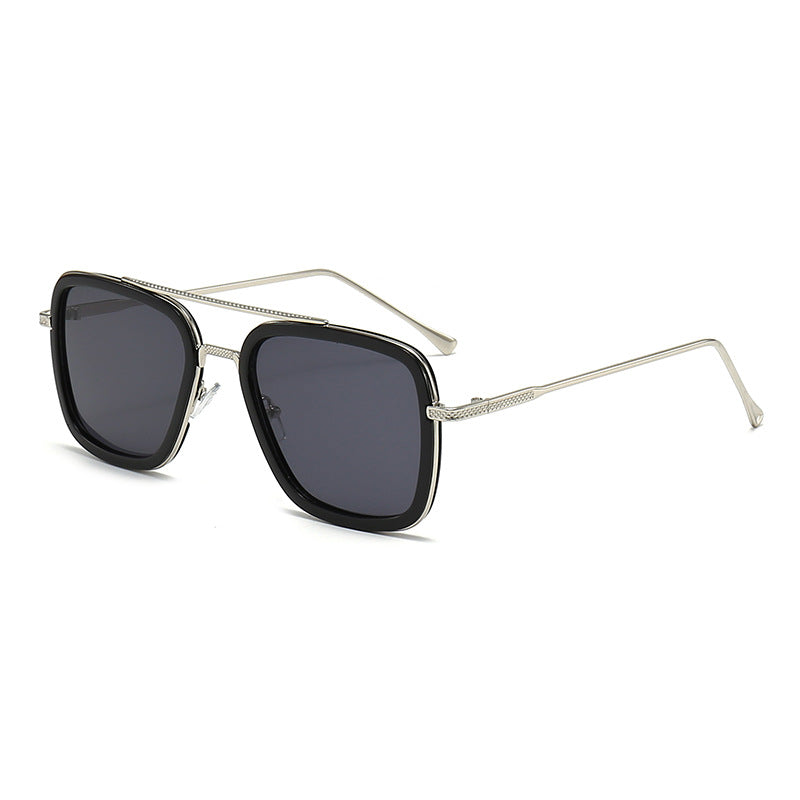 Large Square Fashion Sunglasses for Men with Hero-Inspired Design