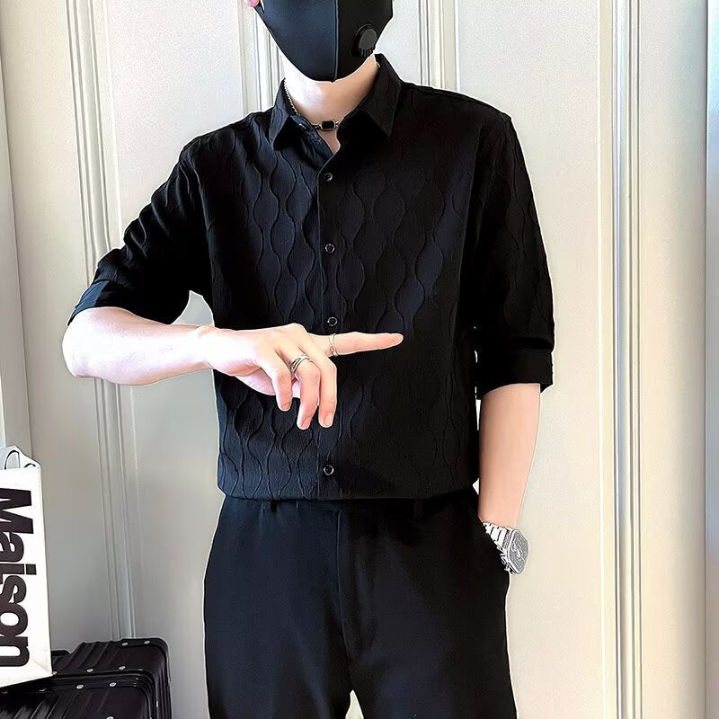Men's Retro Short Sleeve Utility Collared Shirt