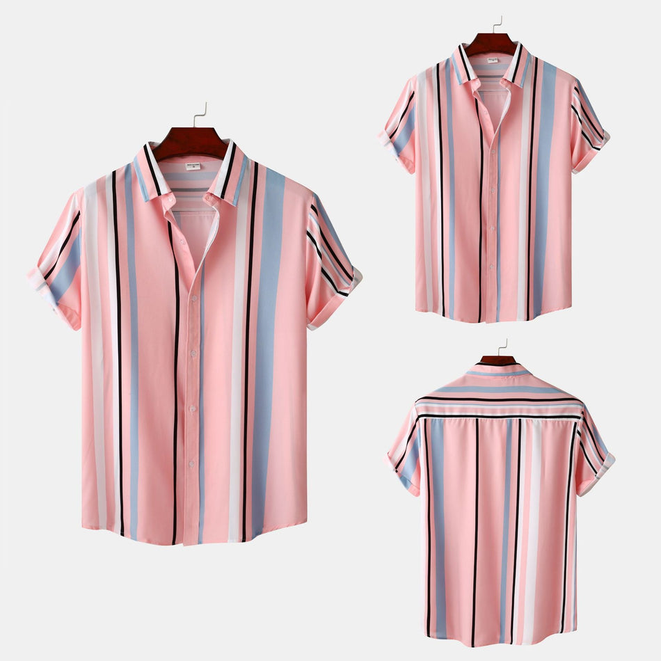 Men's Plus Size Floral Print Casual Short Sleeve Shirt