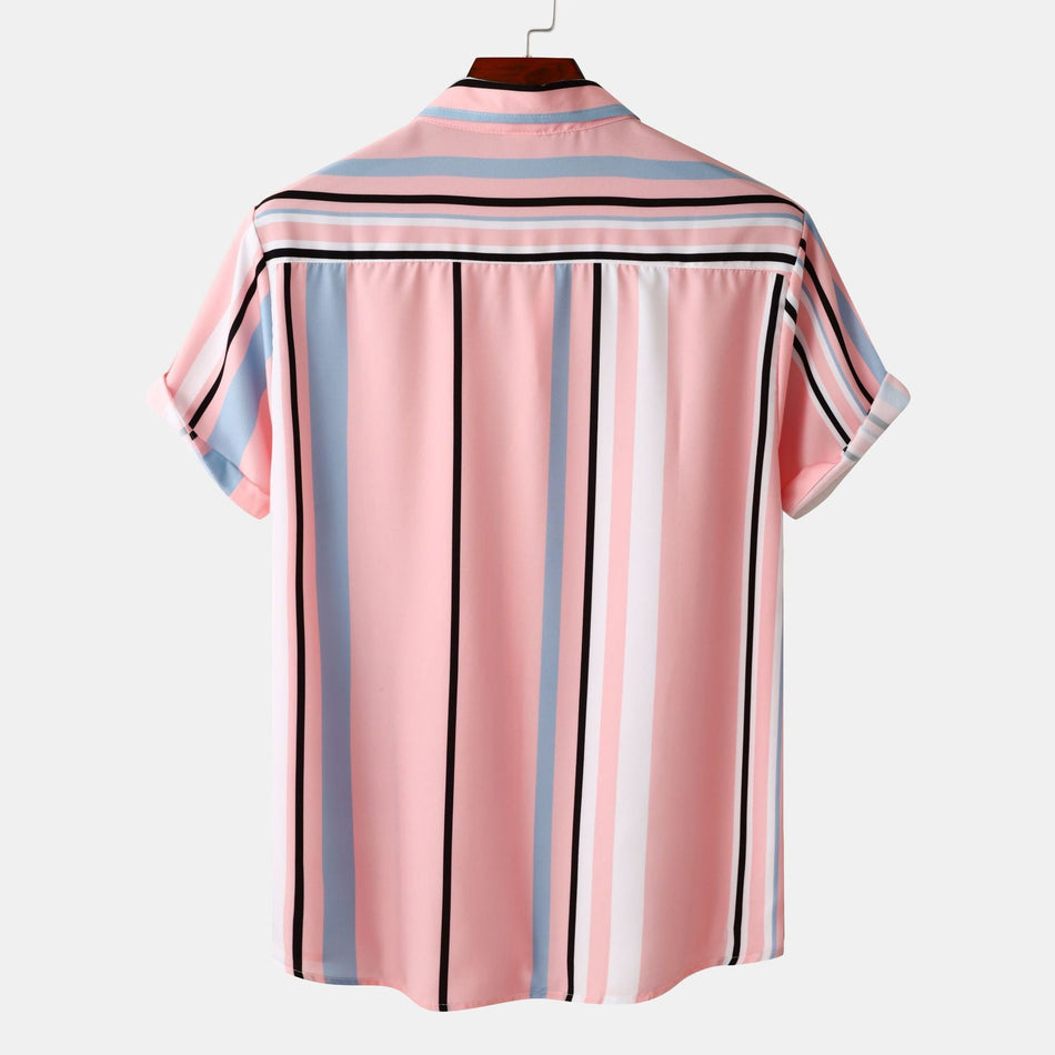 Men's Plus Size Floral Print Casual Short Sleeve Shirt