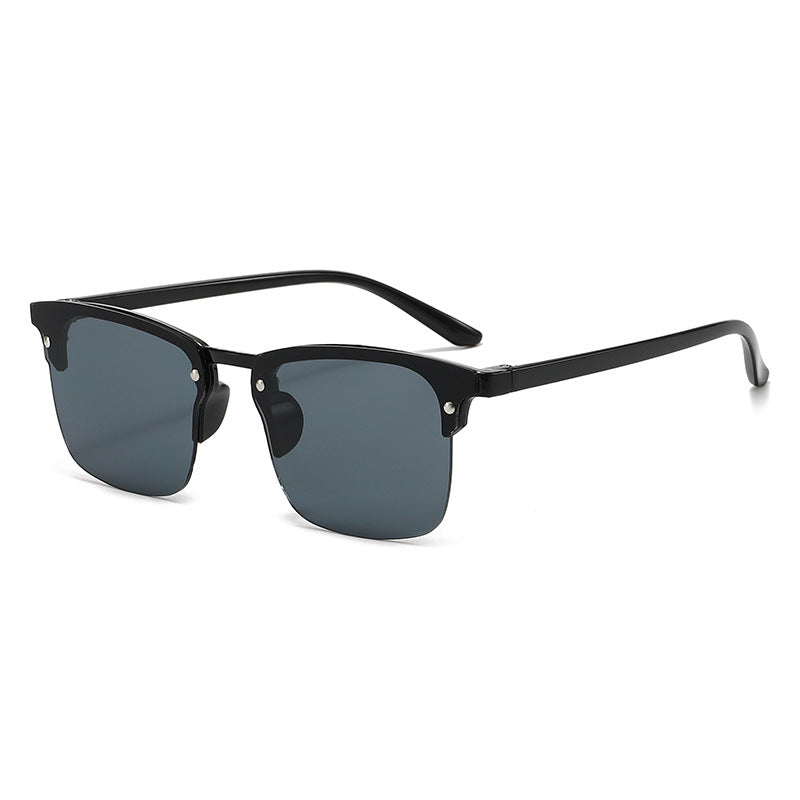 Men's Fashion Half-Frame Sunglasses with Modern Sunshade Style