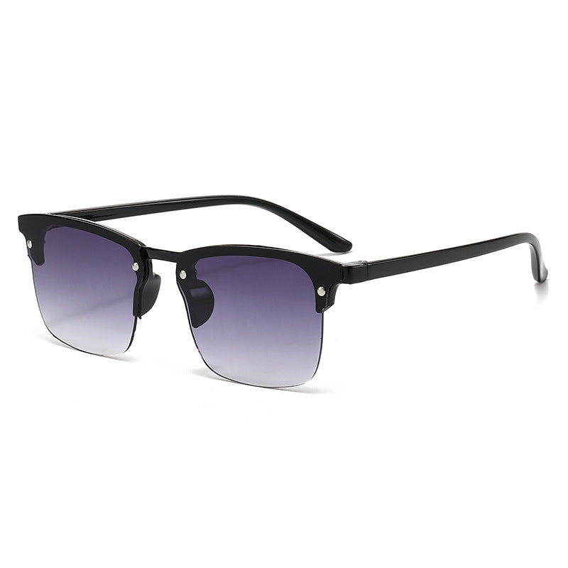 Men's Fashion Half-Frame Sunglasses with Modern Sunshade Style