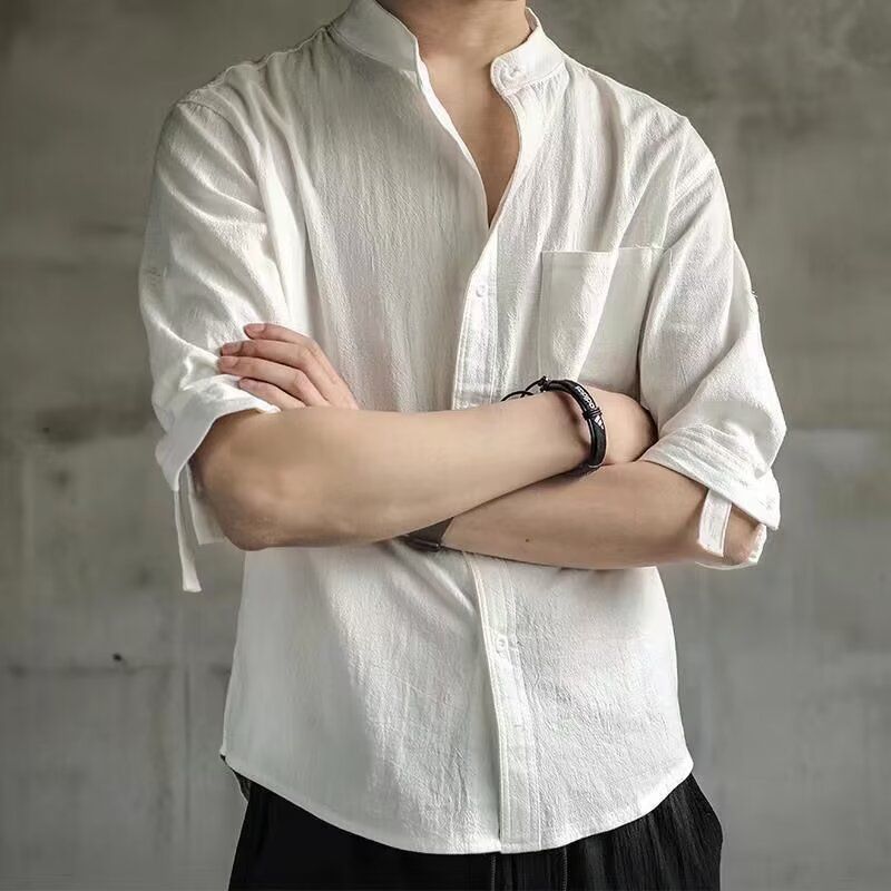 Men's Loose Fit Cotton Linen Style Casual Shirt