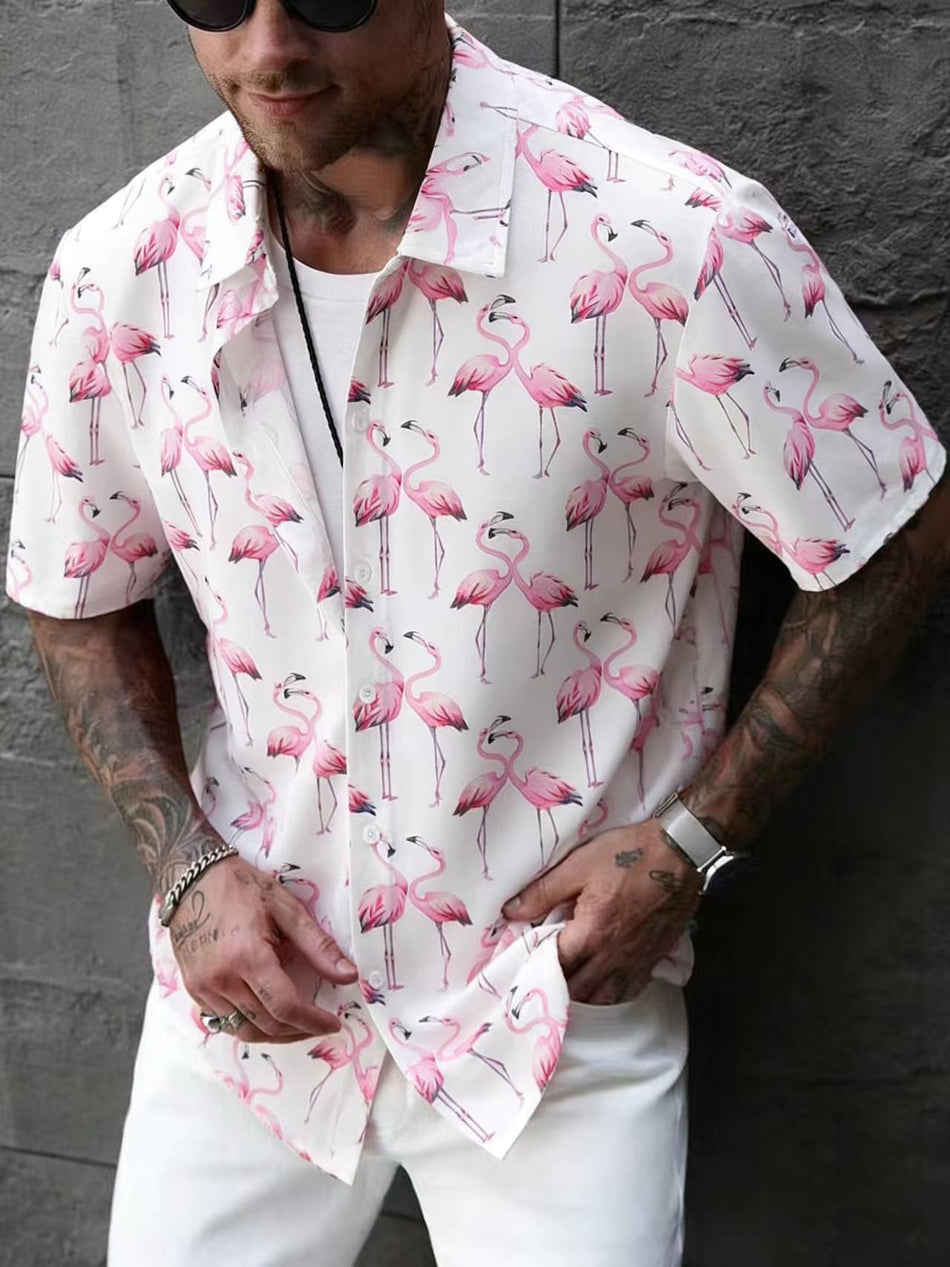 Men's Fire Thunderbird Print Short Sleeve Shirt