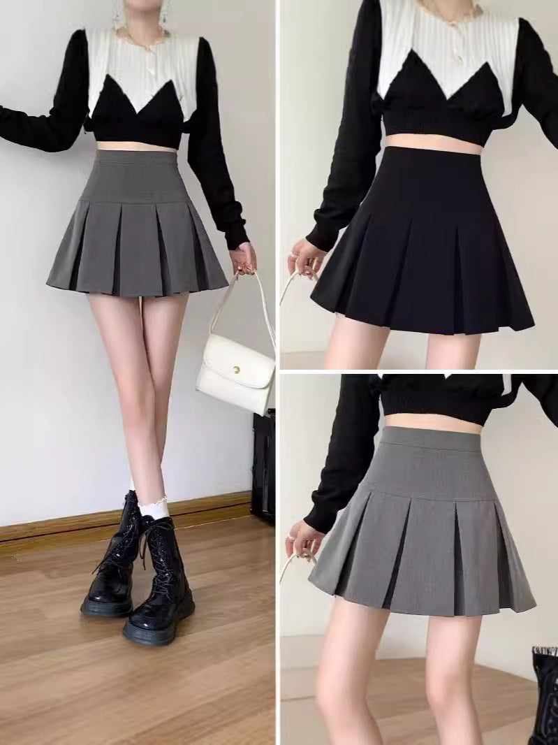 Women's High-Waisted Pleated A-Line Mini Skirt