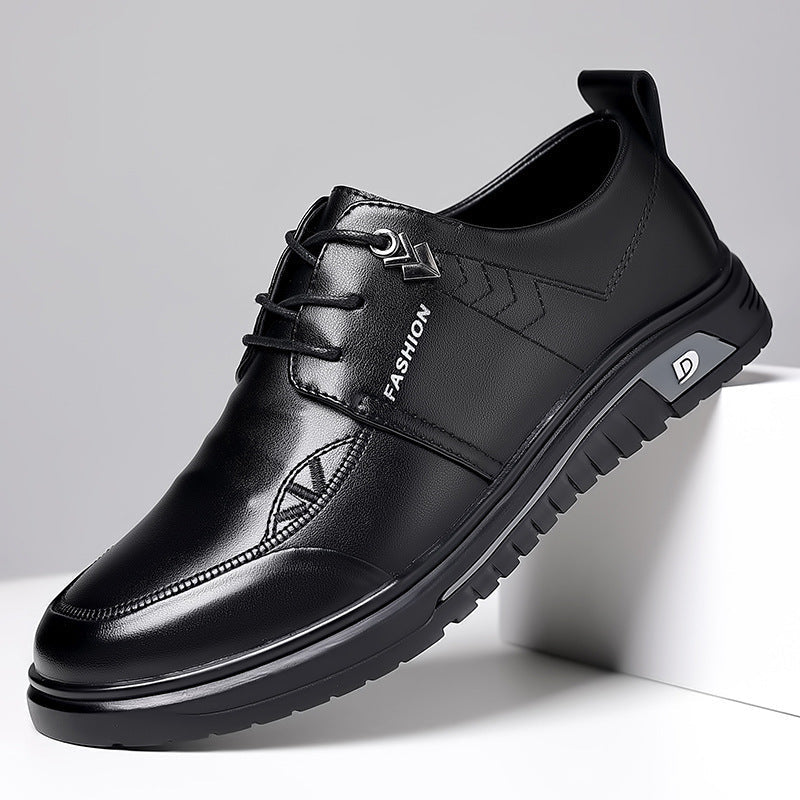 Men's Black Soft Sole Leather Casual Business Shoes