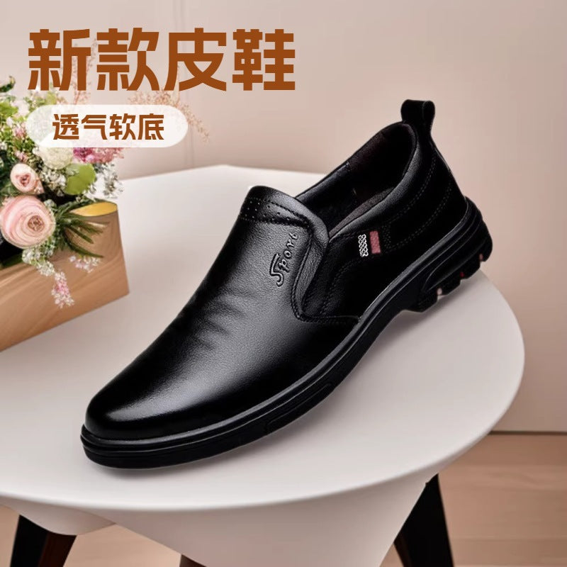 Men's Casual Breathable Leather Slip-On Shoes