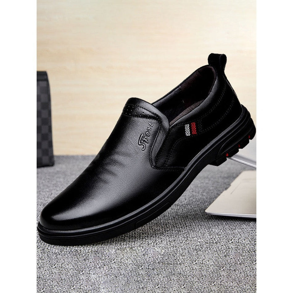 Men's Casual Breathable Leather Slip-On Shoes