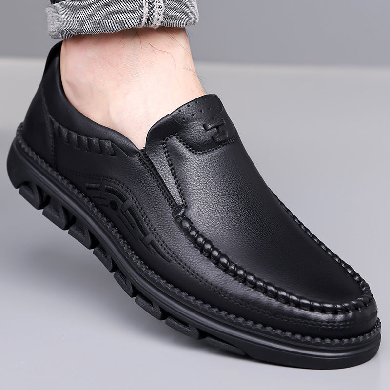 Men's British Style Slip-On Leather Business Shoes