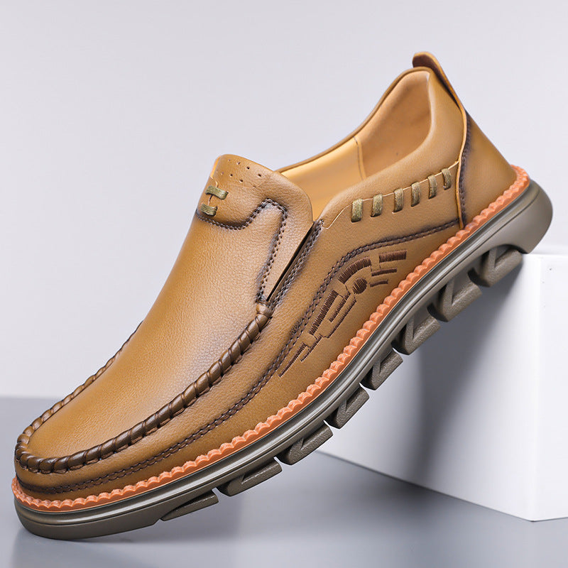Men's British Style Slip-On Leather Business Shoes