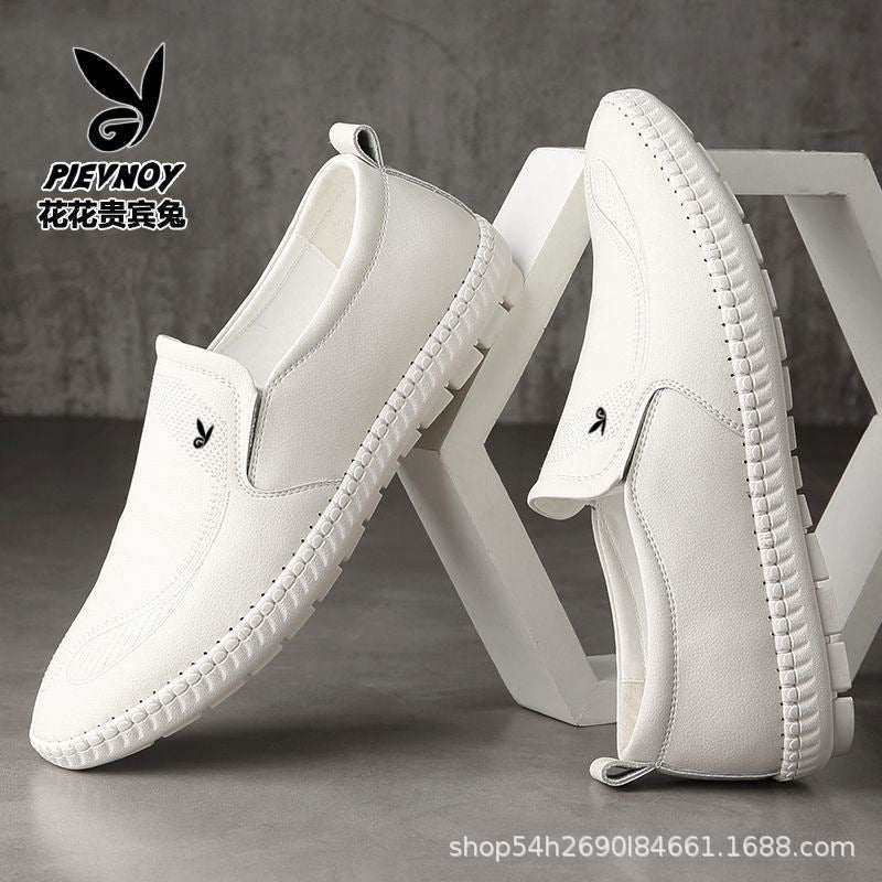 Men's Genuine Leather Breathable Slip-On Loafer Shoes