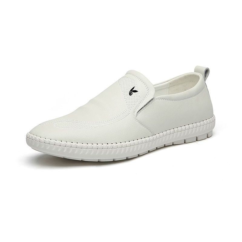 Men's Genuine Leather Breathable Slip-On Loafer Shoes