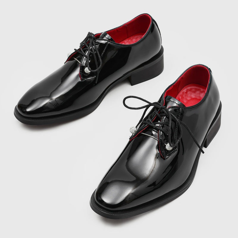 Men's Glossy Derby Leather Business Shoes