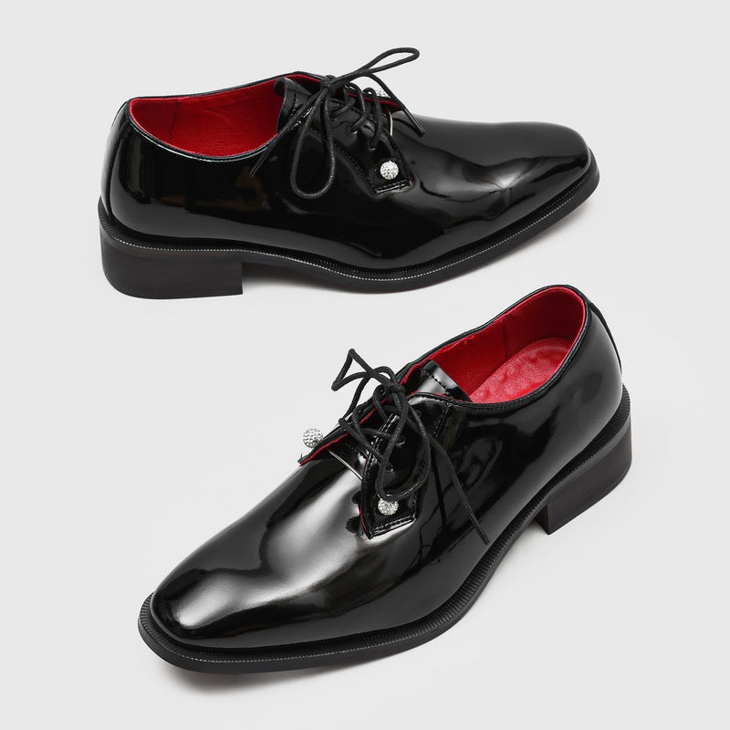 Men's Glossy Derby Leather Business Shoes