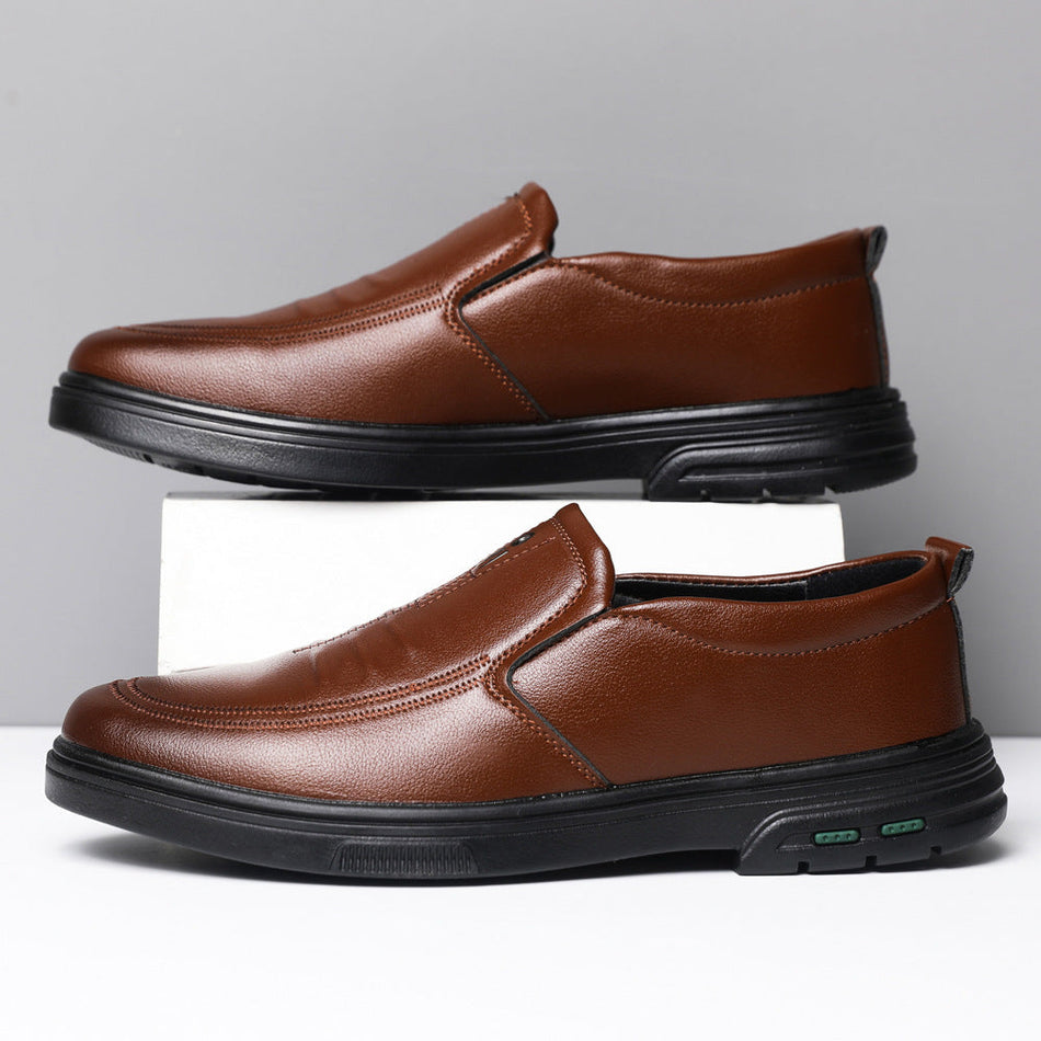 Men's Retro British Plaid Leather Casual Shoes