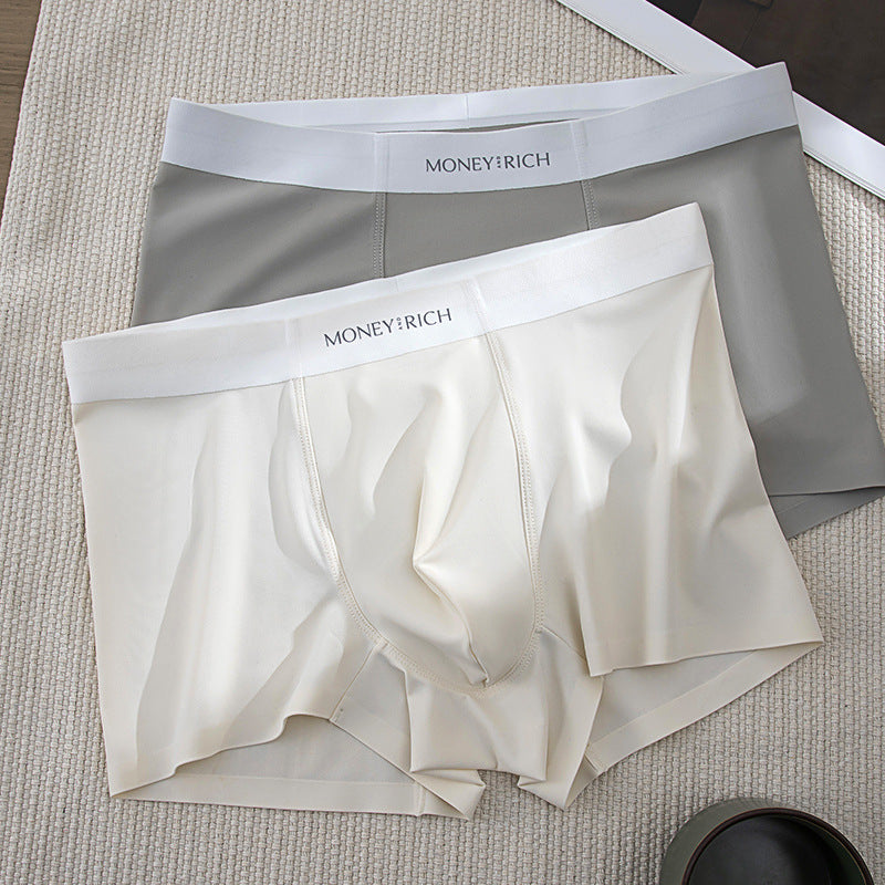 Men's Ice Silk Mask Style Boxer Briefs Plus Size Comfort