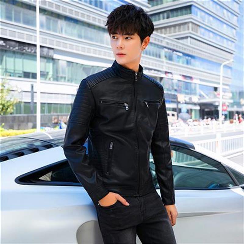 Men's Fleece Lined PU Leather Waterproof Casual Pants