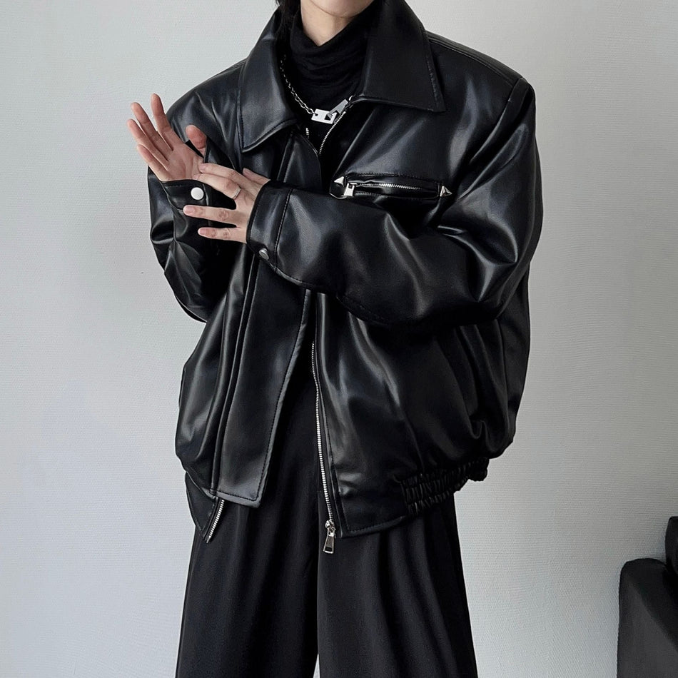Men's American Style PU Leather Biker Jacket