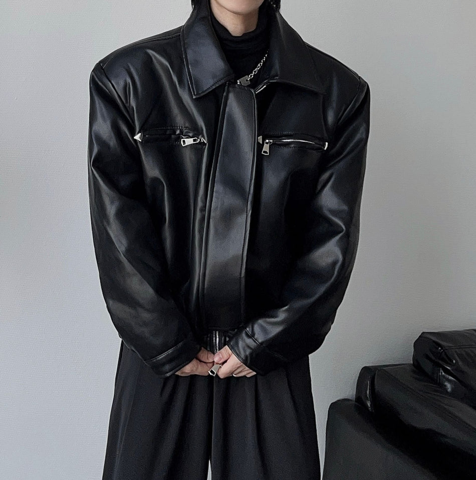 Men's American Style PU Leather Biker Jacket