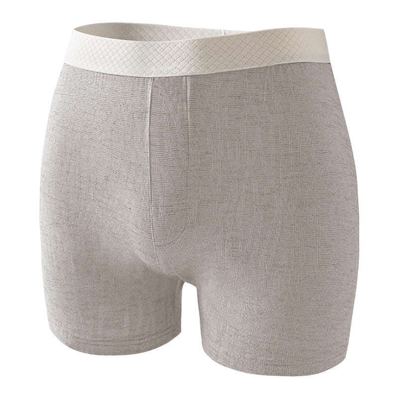 Men's Large Size Loose Mid-Waist Casual Boxer Shorts - Pack of 3