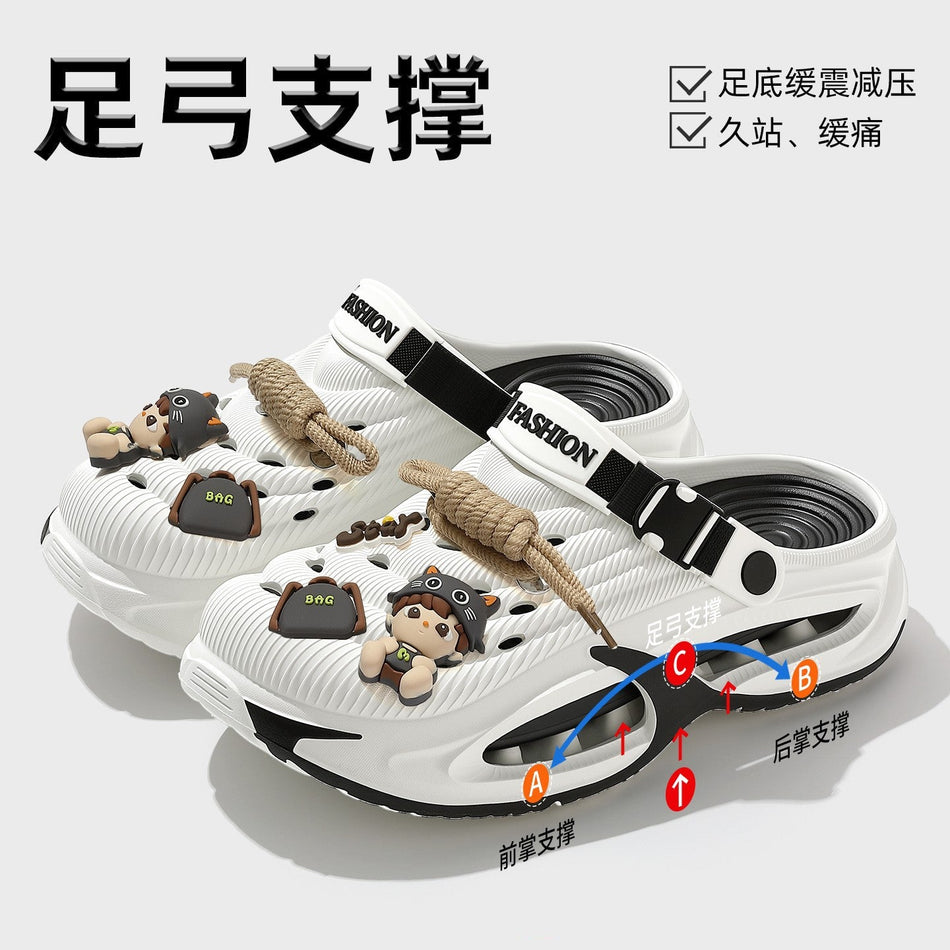 Men's Summer Beach Hole Shoes Non Slip Outdoor Slippers