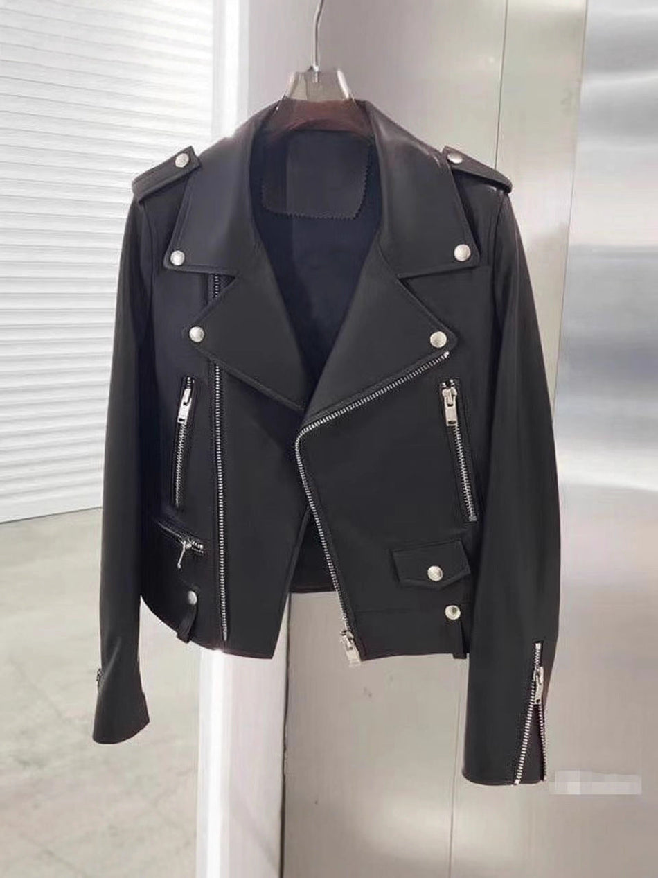Men's Slim Fit PU Leather Motorcycle Jacket