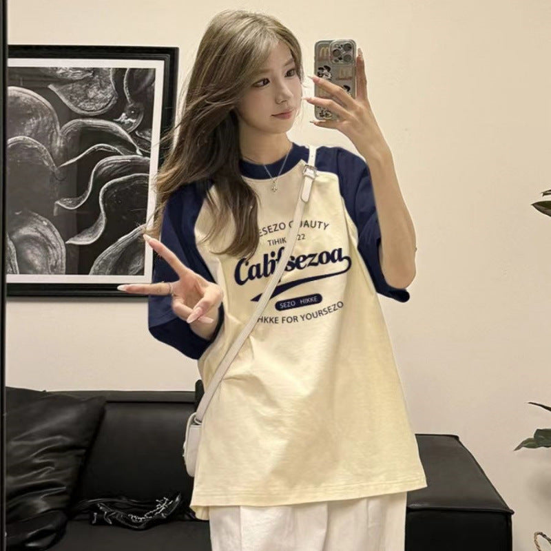 Women's Oversized Raglan Sleeve Viscose Hooded T-Shirt
