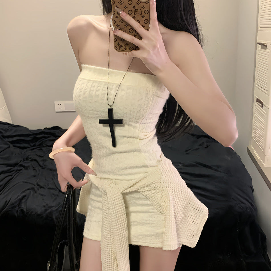 Women's Tube Top Dress and Long Sleeve Set