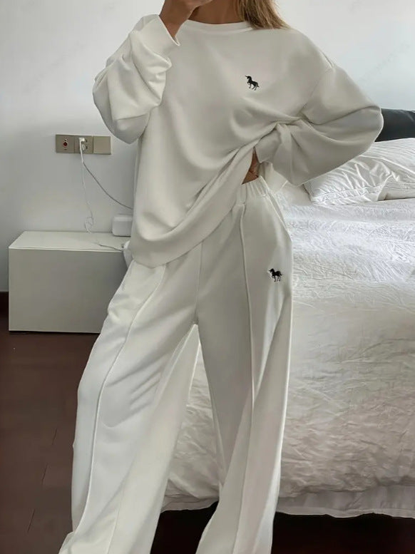 Women's Loose Sweatshirt and Sweatpants Two-Piece Set